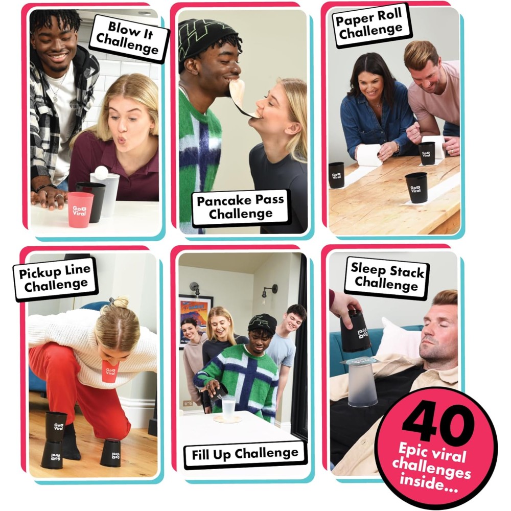 IDEAL Go Viral: The Social Media Party Game | 40 Epic Challenges for Families and Friends