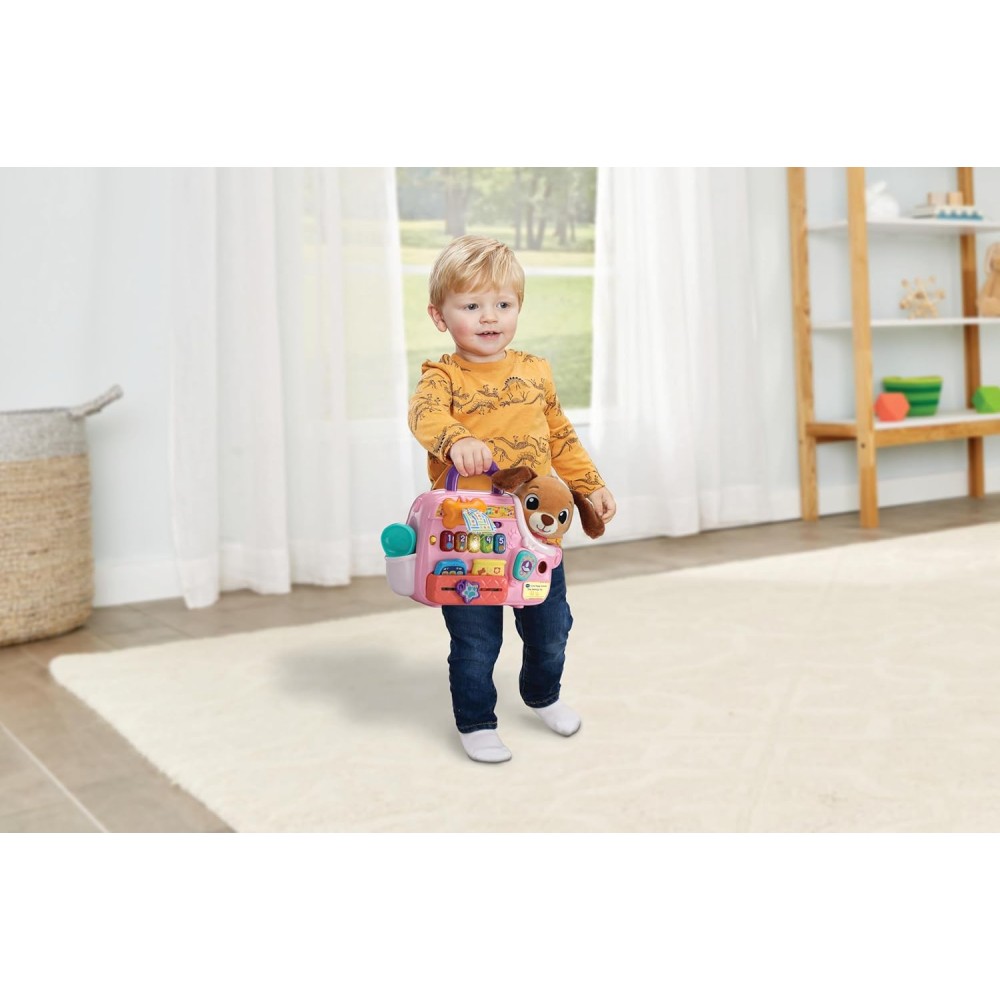 VTech Baby Cutie Puppy Carrier | Interactive Role-Play Toy with Light-Up Buttons & Music