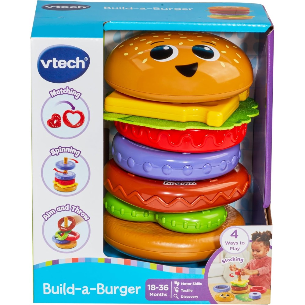 VTech Burger Stacking Matching & Spinning Toy | Interactive Play for Kids