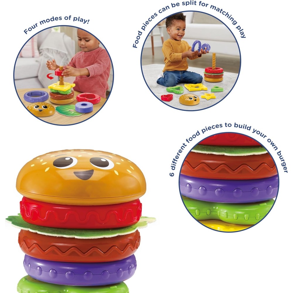 VTech Burger Stacking Matching & Spinning Toy | Interactive Play for Kids