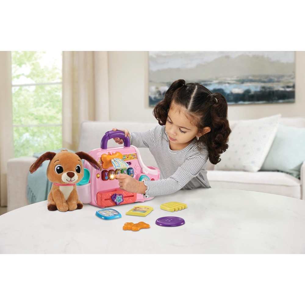 VTech Baby Cutie Puppy Carrier | Interactive Role-Play Toy with Light-Up Buttons & Music