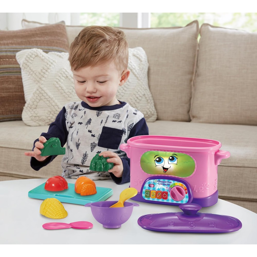 LeapFrog Choppin' Fun Learning Pot, Pink | Interactive Roleplay Kitchen Toy