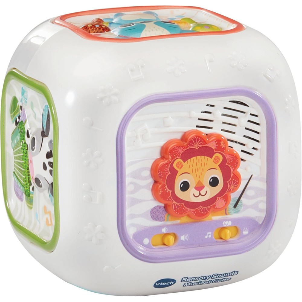 VTech Baby Sensory Sounds Musical Cube | Interactive Baby Toy with Nursery Rhymes, Instruments & Classical Tunes