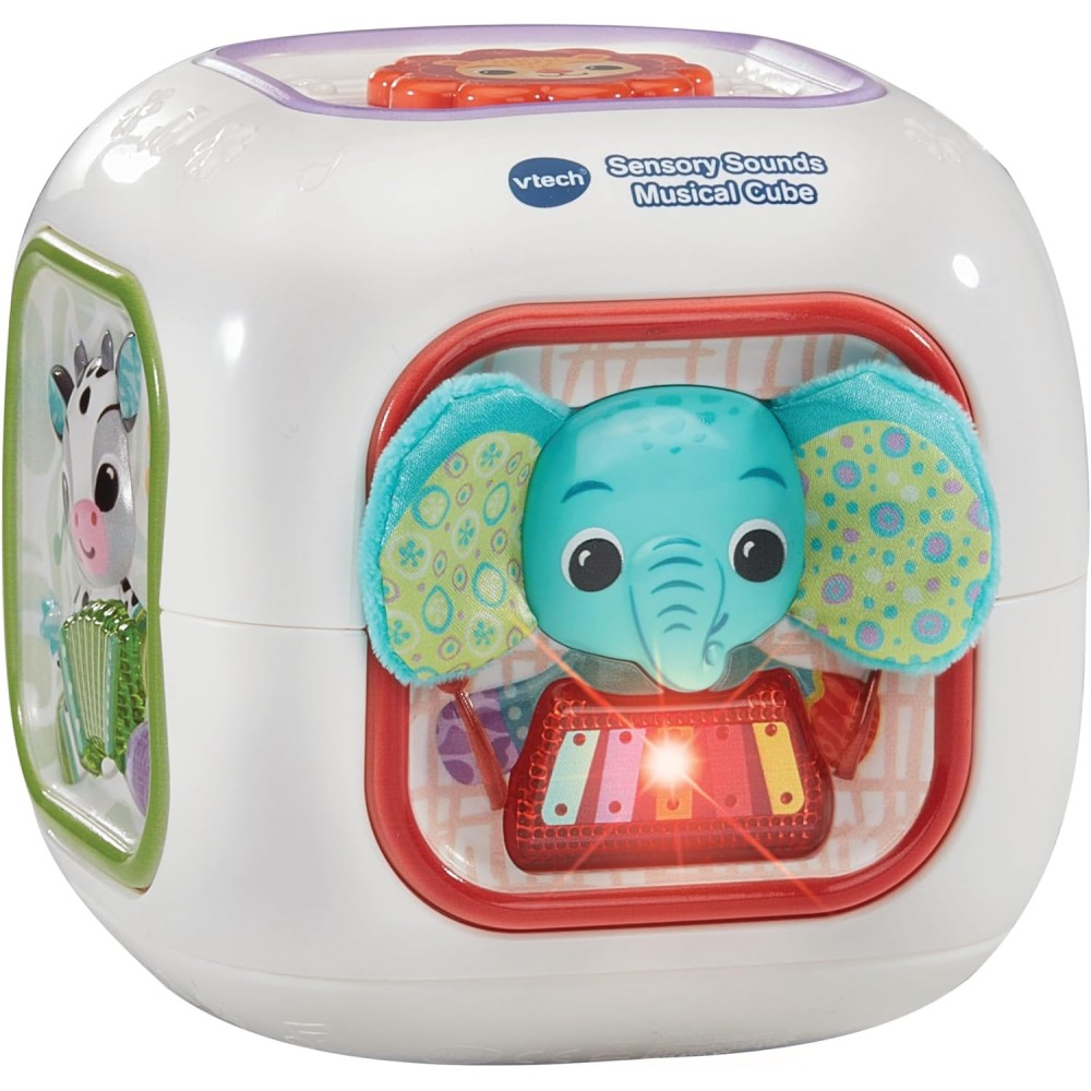 VTech Baby Sensory Sounds Musical Cube | Interactive Baby Toy with Nursery Rhymes, Instruments & Classical Tunes