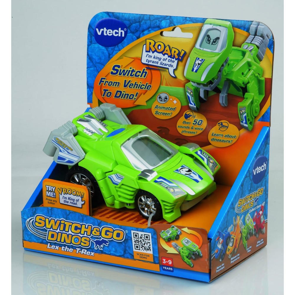 VTech Switch & Go Dinos Lex the T-Rex | 2-in-1 Interactive Toy