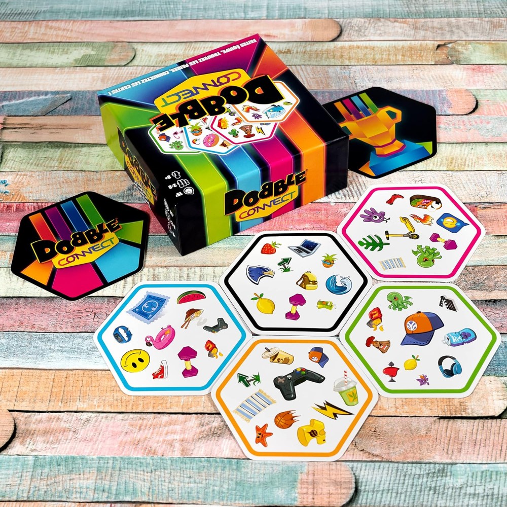 Dobble Connect Fast-Paced Party Game by Asmodee