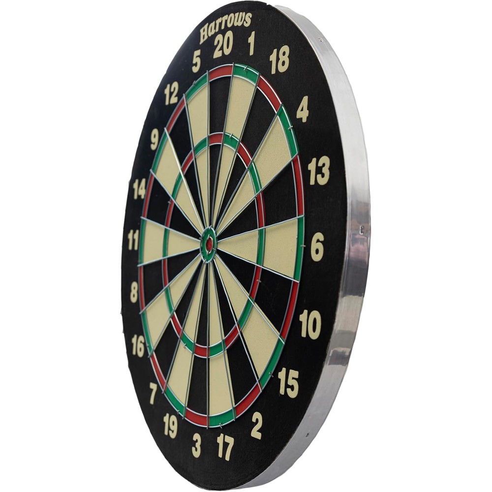 Harrows Dart Board Family Game | Double-Sided Dartboard Set with 6 Darts