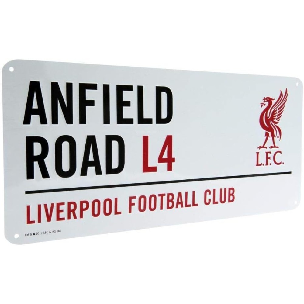 Liverpool Official Anfield Road L4 Metal Street Sign | Multi-Colour | Stakelum Store