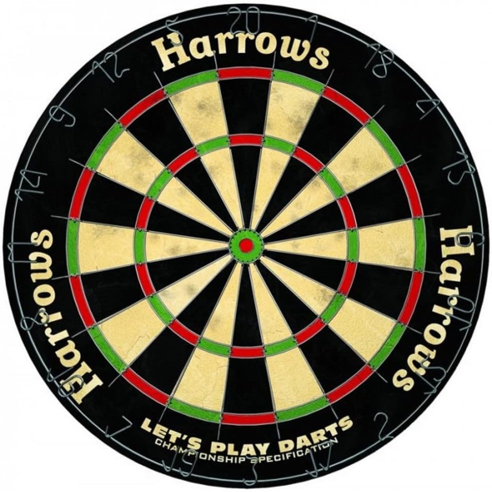 Harrows Dart Board Let’s Play Set | Official Size Dartboard with 6 Darts