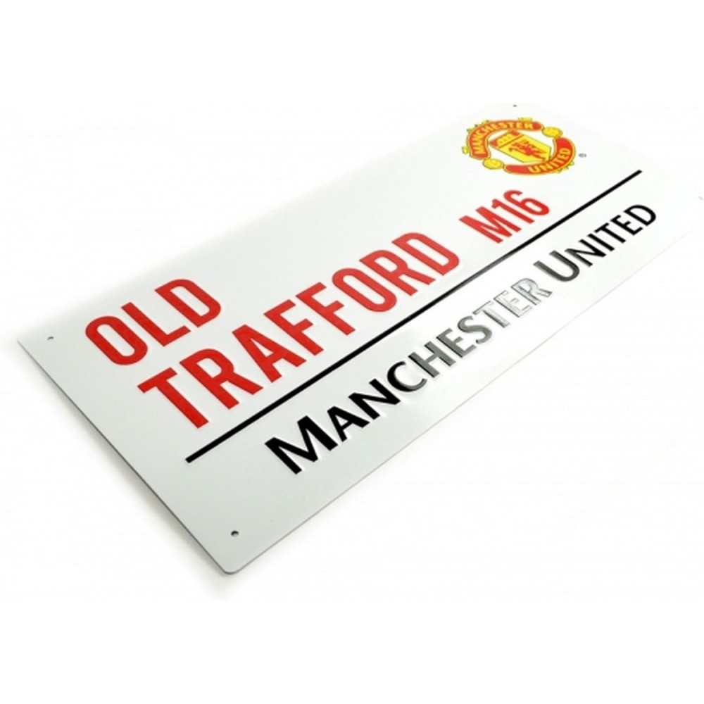 Manchester United Street Sign (40cm x 18cm) | Official Man Utd Merchandise