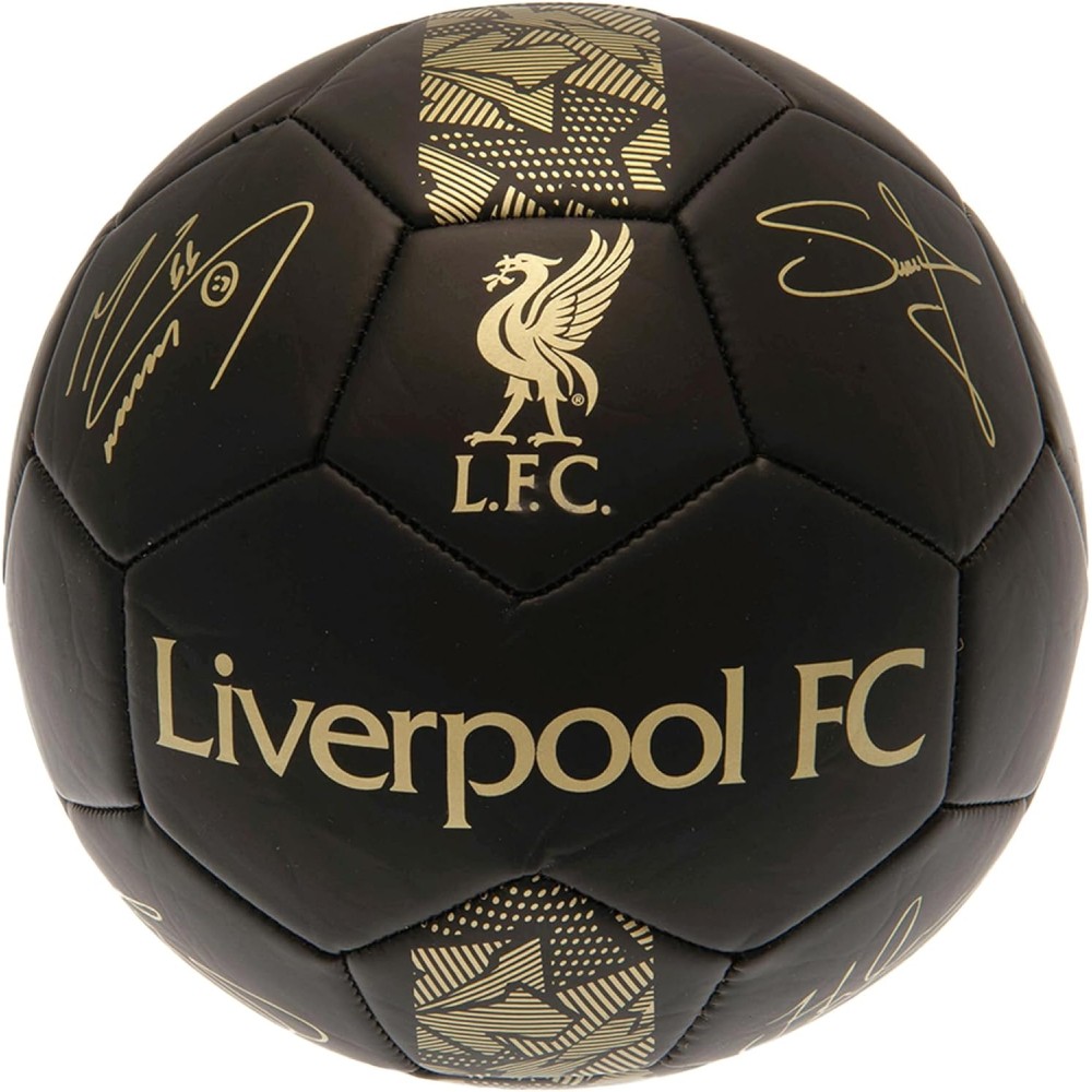 Liverpool FC Phantom Signature Team Merchandise Football | Black/Gold Soccer Ball