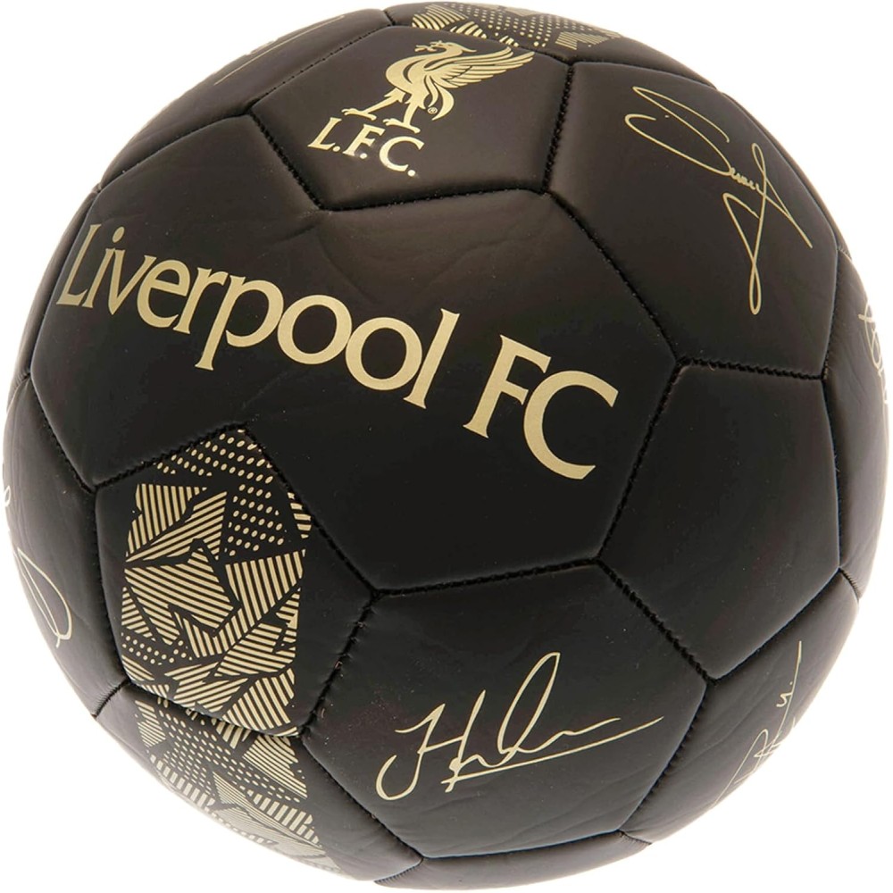 Liverpool FC Phantom Signature Team Merchandise Football | Black/Gold Soccer Ball