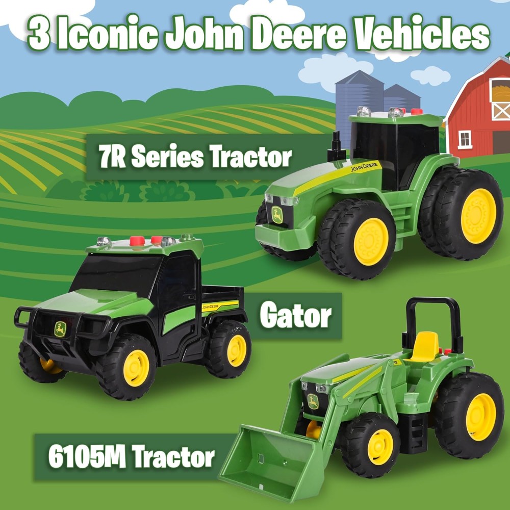 John Deere 3-Pack Lights & Sound Farm Vehicles
