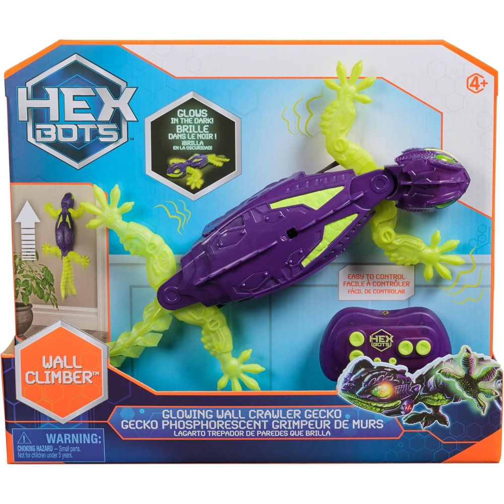 HEX BOTS Glow‑in‑Dark Gecko (Wall Crawler)