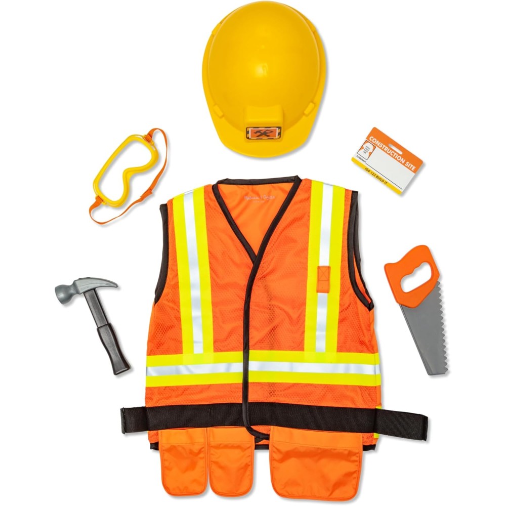 Construction Worker Costume Role Play Set (6 pcs)