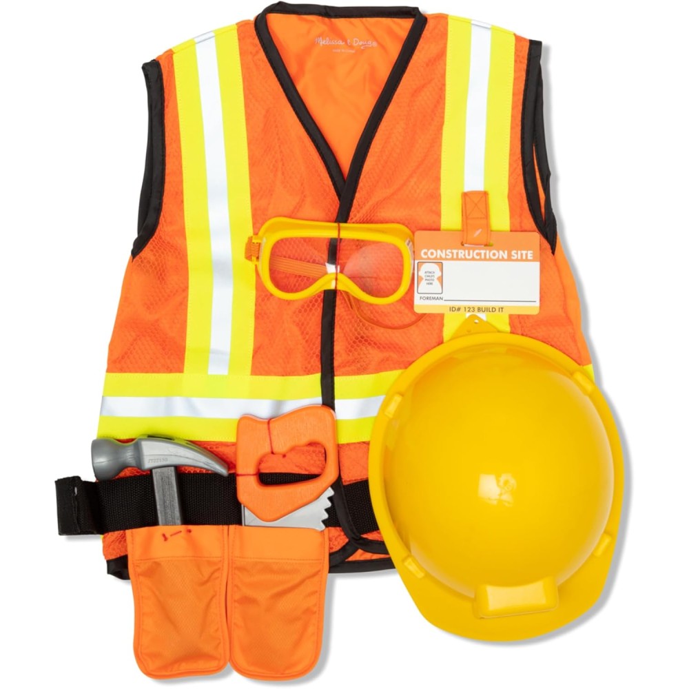 Construction Worker Costume Role Play Set (6 pcs)