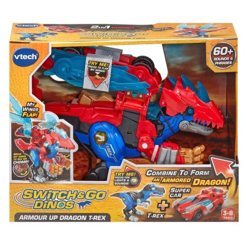 VTech Switch & Go Dinos Armour Up Dragon T‑Rex