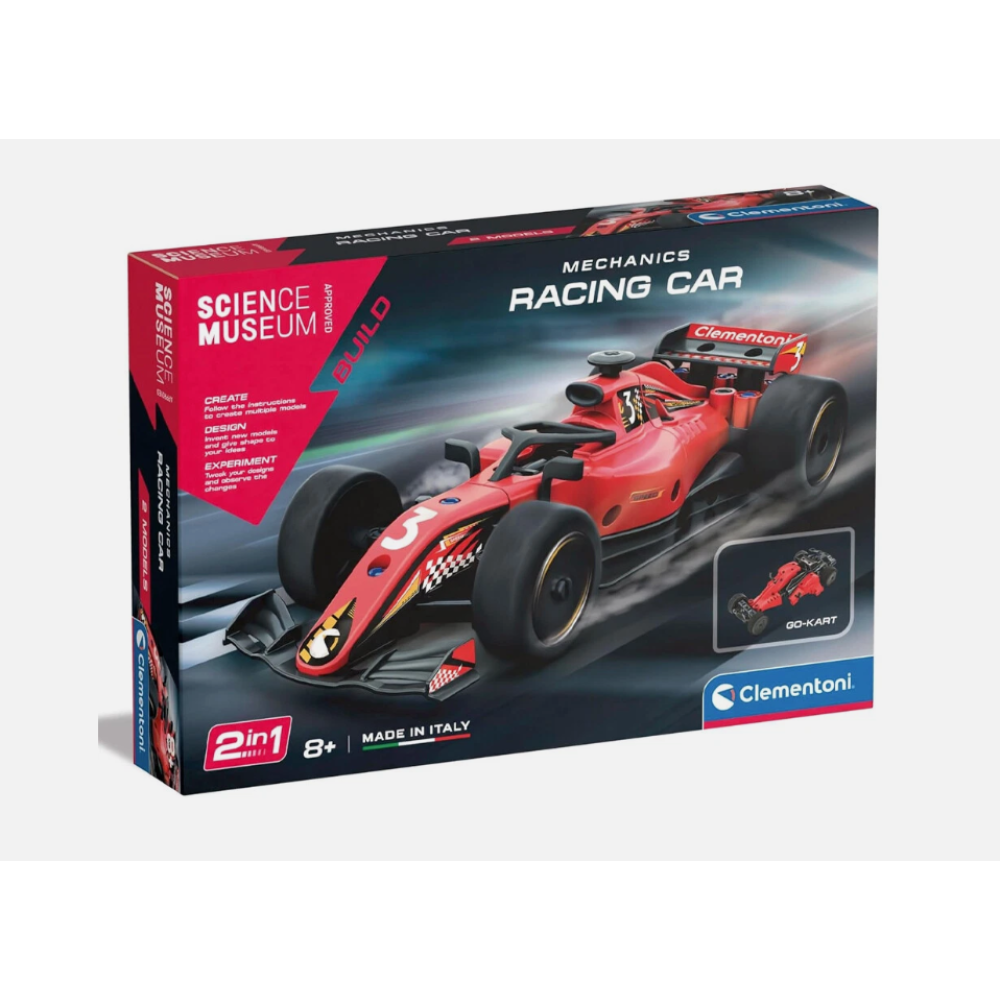 Clementoni Science Museum Mechanics Formula 1 Car 2‑in‑1 Building Set