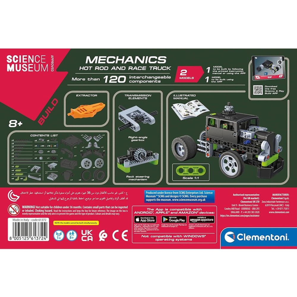 Clementoni Science Museum Mechanics – Hot Rod & Rocket Truck Building Set