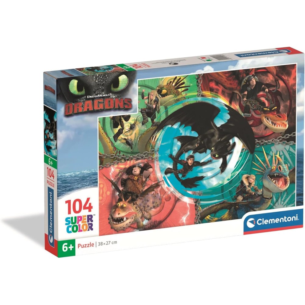 Clementoni Dragon Trainer SuperColor Puzzle – 104 Pieces