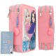 TOPModel Triple Pencil Case With Reversible Sequins – Filled 3 Compartment Pink Heart Set 0012950