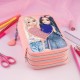 TOPModel Triple Pencil Case With Reversible Sequins – Filled 3 Compartment Pink Heart Set 0012950