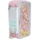 TOPModel 3-Compartment Pencil Case ELECTRIC – Fully Filled Silver Glitter Design