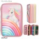 Ylvi Triple Pencil Case Color Cloud – Filled Unicorn 3 Compartment Set 0013278