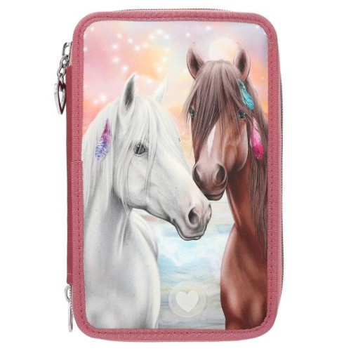 Miss Melody Triple Pencil Case LED – Light-Up Horse 3 Compartment Filled Set 0013416