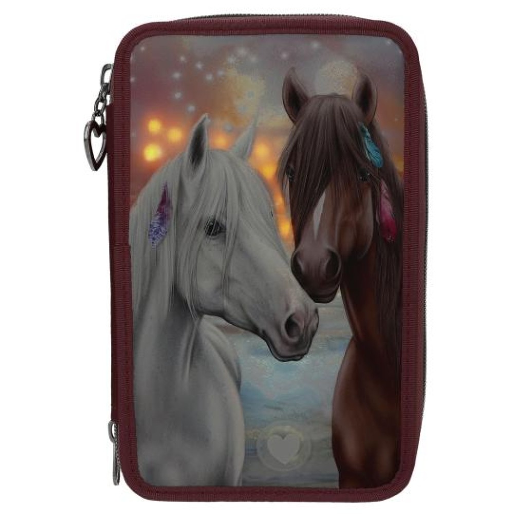 Miss Melody Triple Pencil Case LED – Light-Up Horse 3 Compartment Filled Set 0013416