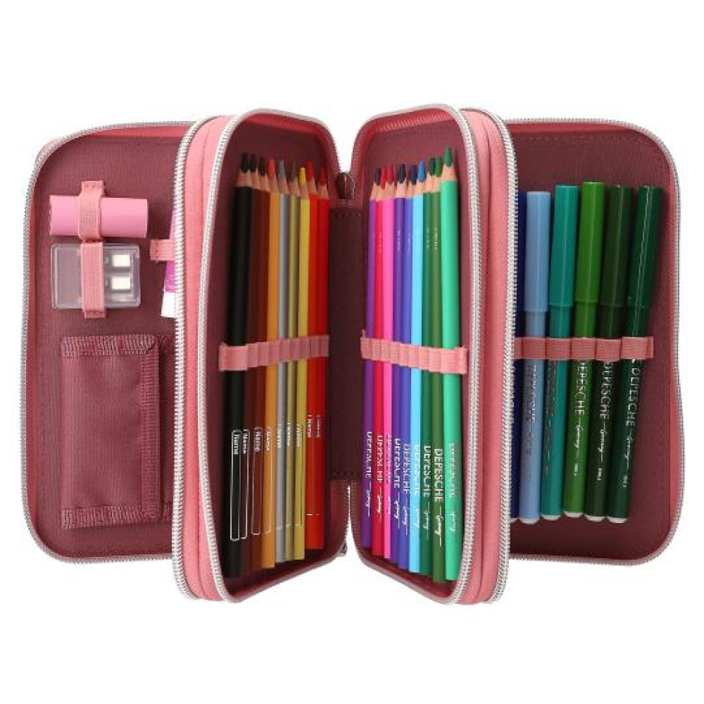Miss Melody Triple Pencil Case LED – Light-Up Horse 3 Compartment Filled Set 0013416