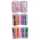 Ylvi Triple Pencil Case With Appliquéd Wing – Filled Unicorn 3 Compartment Set