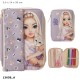 TOPModel Basic Duo Cat KITTY and DOGGY Pencil Case – Filled Lilac School Set with Removable Tube 0013658