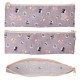 TOPModel Basic Duo Cat KITTY and DOGGY Pencil Case – Filled Lilac School Set with Removable Tube 0013658