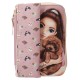 TOPModel Basic Duo Dog KITTY and DOGGY Pencil Case – Filled Lilac School Set with Removable Tube