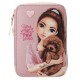 TOPModel Basic Duo Dog KITTY and DOGGY Pencil Case – Filled Lilac School Set with Removable Tube