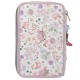 TOPModel Triple Pencil Case COWGIRL – Filled 3 Compartment Cream & Purple Set 0013664