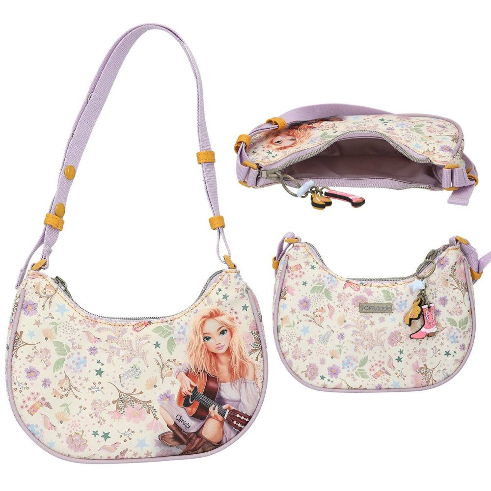 TOPModel Small Halfmoon Handbag COWGIRL – Crescent Shoulder Bag with Adjustable Strap 0013670