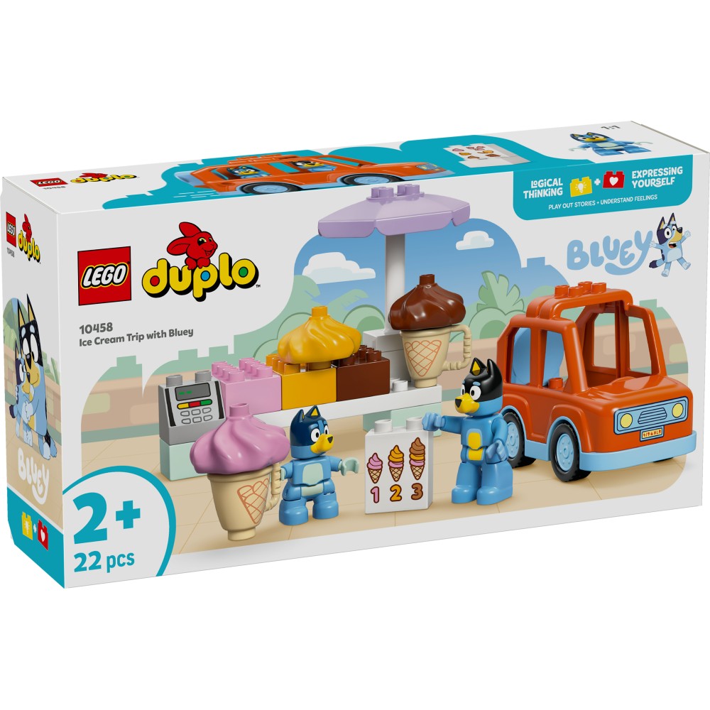 LEGO DUPLO Bluey Ice Cream Trip with Bluey Toddler Toy 10458