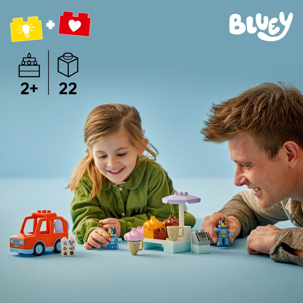 LEGO DUPLO Bluey Ice Cream Trip with Bluey Toddler Toy 10458