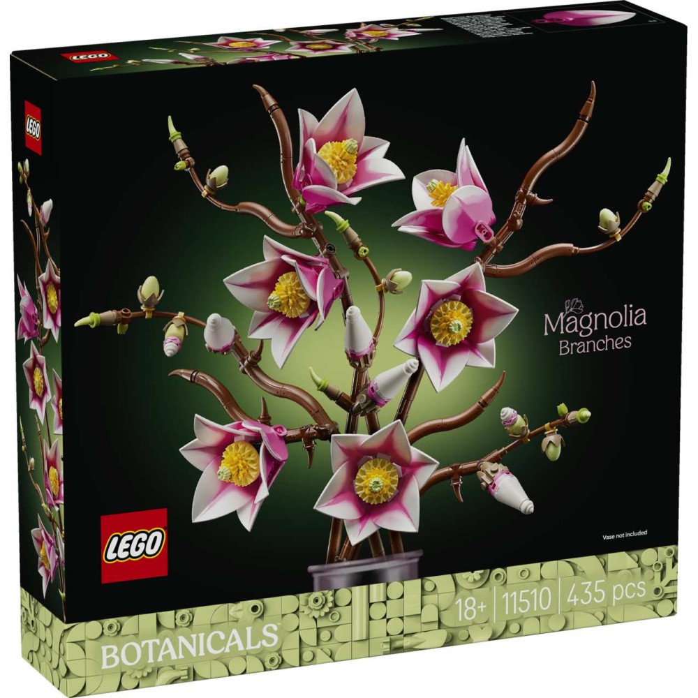 LEGO Botanicals Magnolia Branches Building Set 11510 – Artificial Flower Decor for Adults
