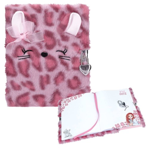 Topmodel Cosy Cat Diary With Lock Pink 14201  | Depesche | Stakelum