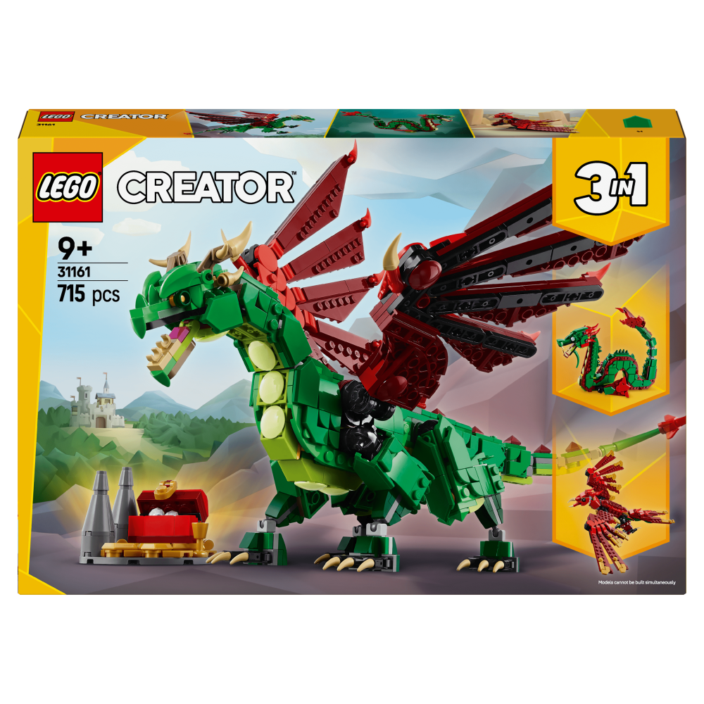 LEGO Creator 3in1 Medieval Dragon Toy Playset 31161