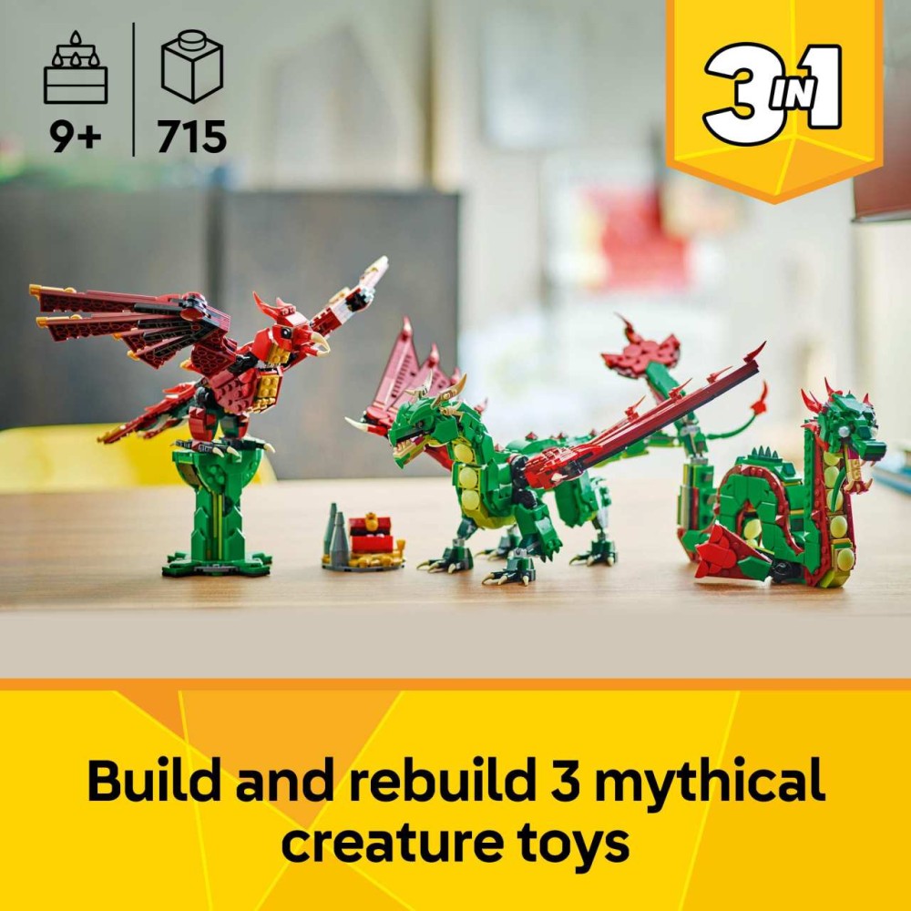 LEGO Creator 3in1 Medieval Dragon Toy Playset 31161