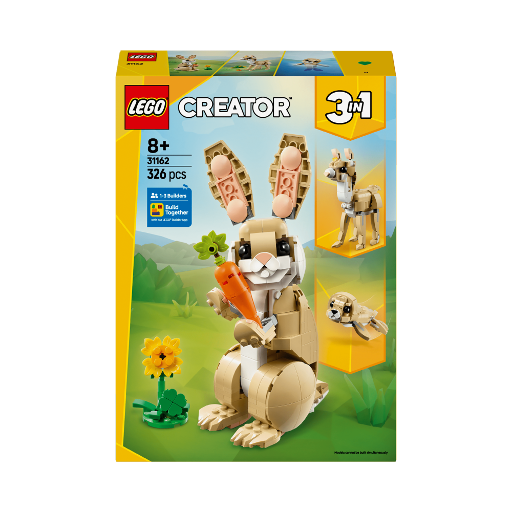 LEGO Creator 3in1 Cute Bunny, Toy Animal Set 31162