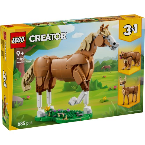 LEGO Creator 3in1 Beautiful Horse – Posable Horse/Bear/Deer Set (31166)