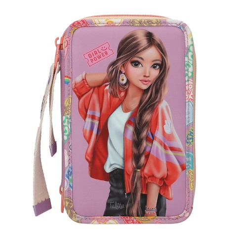 TOPModel Triple Pencil Case With Pendant GIRL POWER 0013283