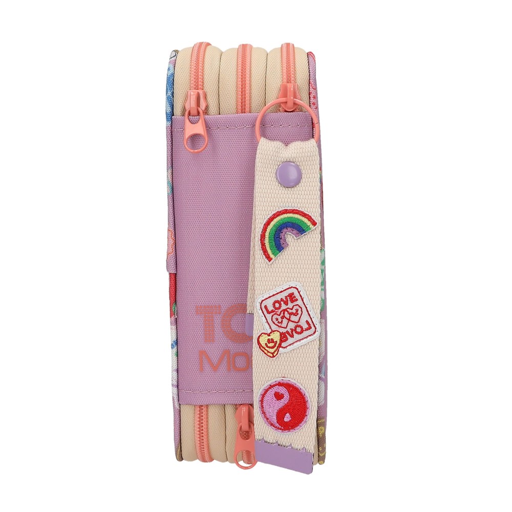 TOPModel Triple Pencil Case With Pendant GIRL POWER