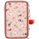 TOPModel FUR EVER FRIENDS Triple Pencil Case – Filled 3-Zip School Pencil Case for Kids