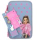 TOPModel Triple Pencil Case with Silicone Pins – Filled 3-Zip Pencil Case